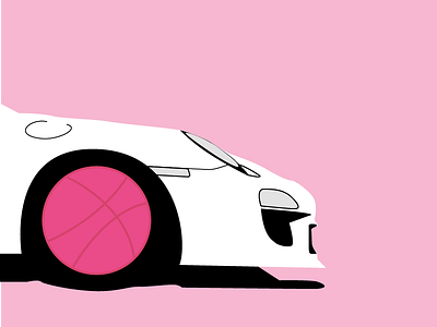 Let's go for a drive debut illustration minimal porsche