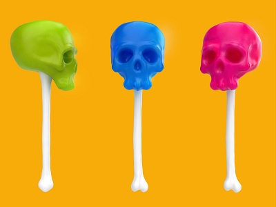 Candy skulls 3d art candy cartoon colorful death food gum head human lolipop render skull sweet zbrush