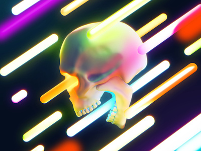 Neon skull