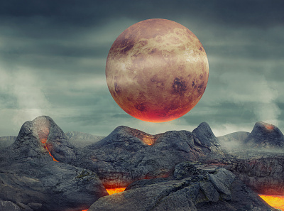 Venus 3d abstract art concept design fantastic illustration lava planet realism render sci fi solar space surrealism venus volcano
