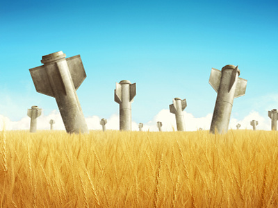 War Harvest 3d 3dsmax art concept harvers render surrealism ukraine war wheat