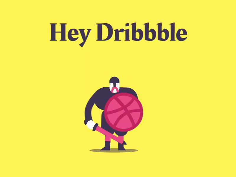 Hello Dribbble! animate dribbble dudasz gif hello hey pencil shield viking warrior