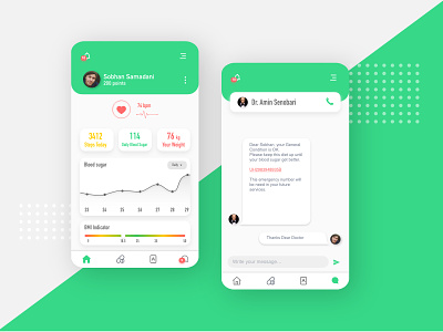 Blood sugar Controller app application bloodsugar design green health healthcare mobile mobile ui ui userinterface vector