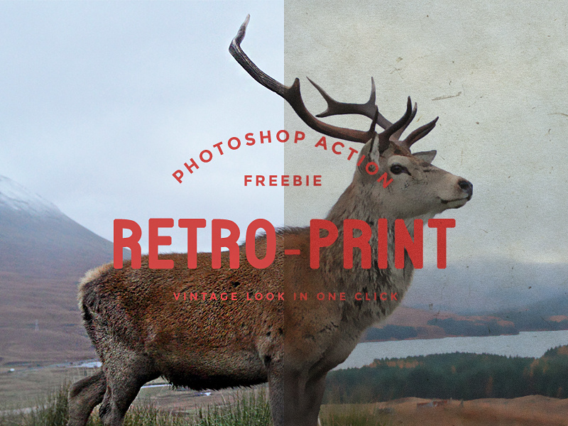 Retro Print Photoshop Action Freebie vintage retro style old paintted ads photoshop action freebie