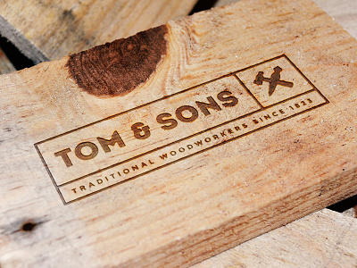 Engraved Wood Logo Mockup