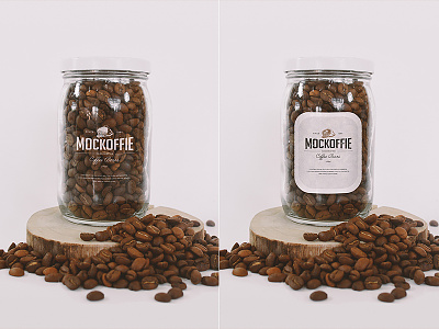 Coffee Glass Jar Mockup coffee glass jar mockup package template