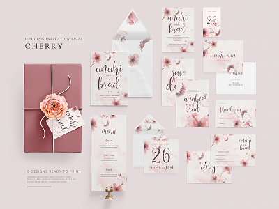 Wedding Invitation Suite - Cherry cherry invite wedding