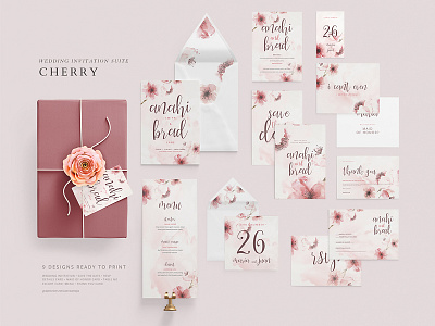 Wedding Invitation Suite - Cherry