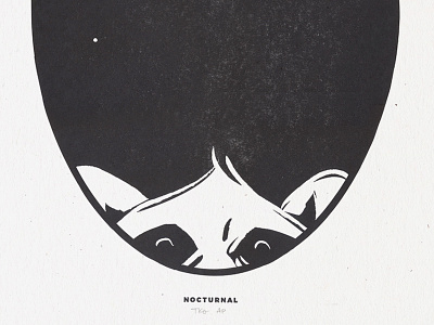 Nocturnal animals french paper letterpress nocturnal poster raccoon speckletone