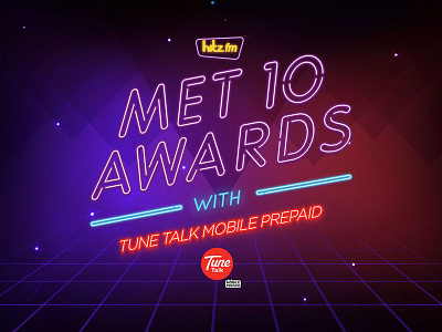 Met10 Awards with Tunetalk award hitz fm met10 purple red
