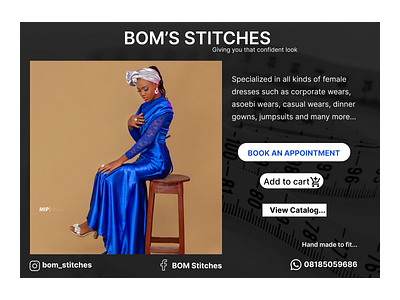 Bom's stitches landing page fashion landing page landing page ui