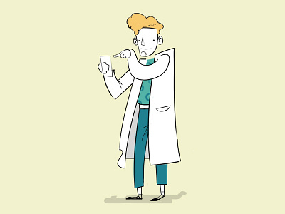 Boop Beep character design doctor flat illustration ink pc tech