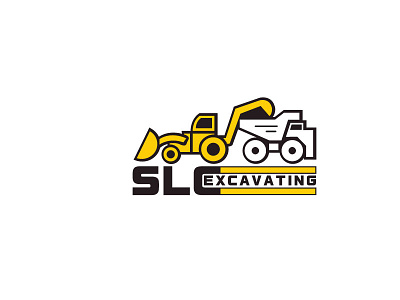 SLC Excavating Logo graphic design logo