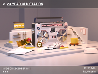 23 year old station 3d branding graphic design ui