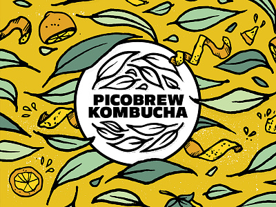 PicoBrew Kombucha - Lemon Flavor branding illustration kombucha lemon packaging tea