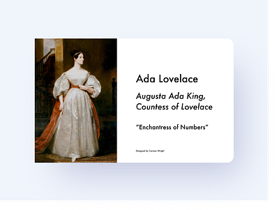 Ada Lovelace ada lovelace badass women computer programming figma landing page profile