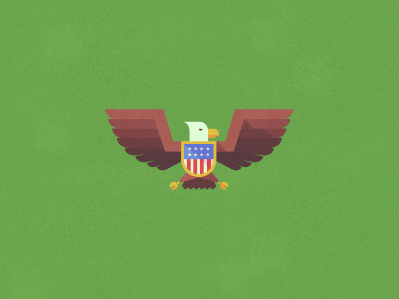 Birdy eagle bird wings flag shield crest design illustration noise vector photoshop illustrator texture symmetry symmetrical icon green white yellow brown blue red ya