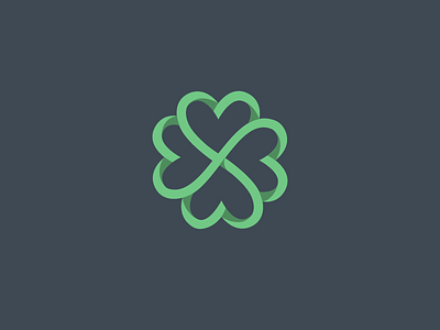 Clover Hearts clover emblem heart identity logo mark