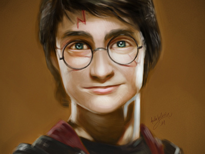 Potter character design digital painting harry potter illustration portrait speed painting