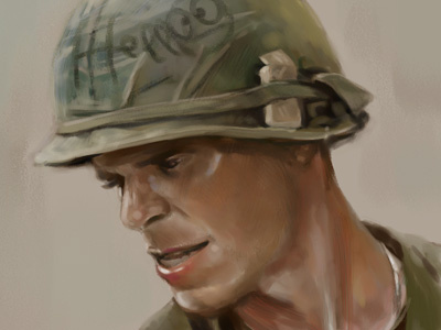 Soldier digital paint illustration portrait sketch soldier