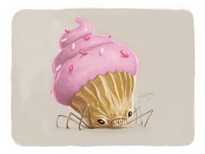 Creepy Cupcake cupcake doodle illustration sketch speedpainting