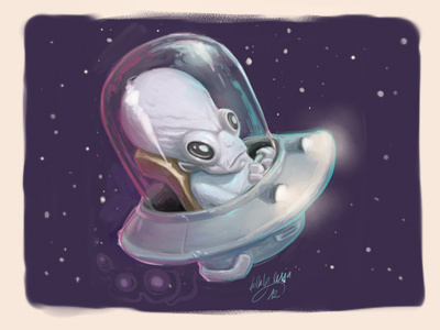 Alien alien concept illustration sketch