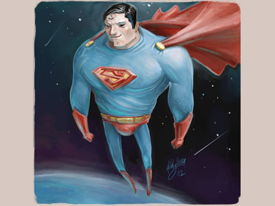 Superman cocomatic de la iglesia doodle illustration sketch superman