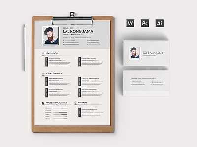 Resume/CV With Business Card