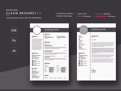Free Resume a4 clean clean resume creative cv cv clean cv doc