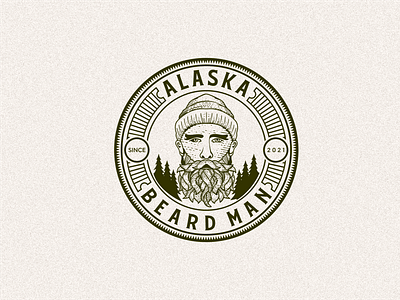 ALASKA BEARDMAN alaska barbershop branding design emblem hair haircut hairstyle illustration label logo old school pomade retro saloon vector vintage woodman