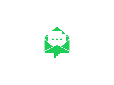 Mail & chat logo apps branding chat envelope graphic design green logo mail minimal modern playfull simple