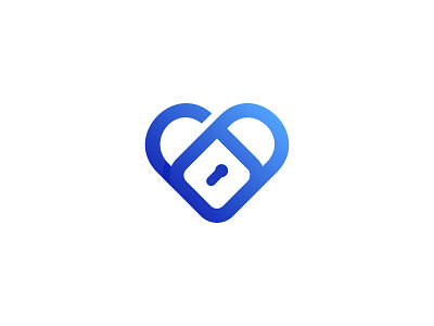 Locked love logo design