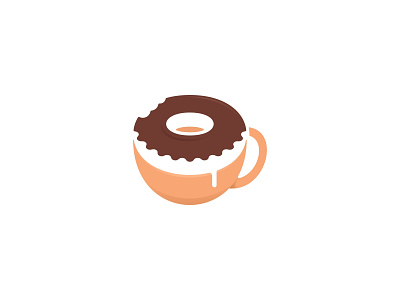 Coffee and donut logo artist branding coffee creative logo design donut dual meaning food logo identity illustrator logo logo for sale logomark modern negative space original concept playful logo simple vector