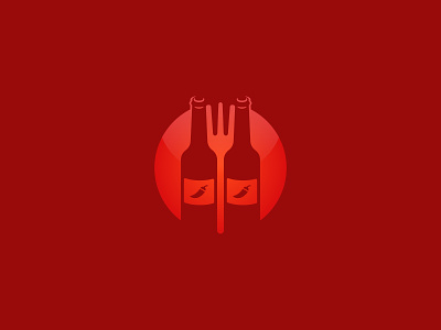 Chili sauce and fork logo