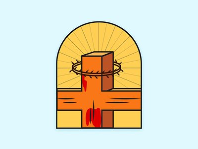 The Cross at Calvary christian geometric illustration