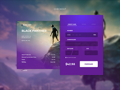Checkout 1 black panther checkout daily ui ecommerce form marea red mareared