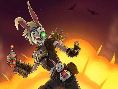 Kaboom, SUCKAS! borderlands borderlands 3 bunny explosion fan art illustration merchandise tina tiny tina