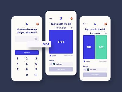 dailyUI #004 calculator - money transfer app "split"