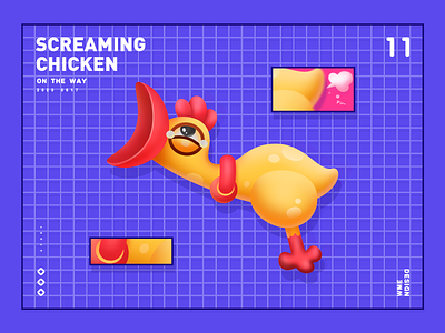 Screaming chicken-Live gift affinity designer chicken design expression gift illustration live gif wme