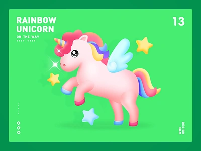 Rainbow unicorn-Live gift affinity designer animation app design gift hours illustration image live gift rainbow rainbow unicorn rainbows unicorn ux wme