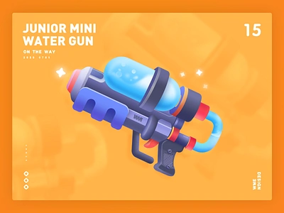 Mini Water Gun-Live gift affinity designer branding design game gift gun guns iilustration live live gift water water gun wme