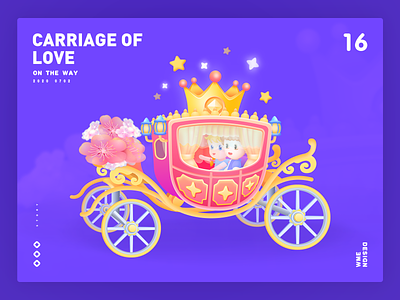 Carriage of love-Live gift affinity designer animation branding car carriage design distinguished gift gold horse illustration live live gift love people wme