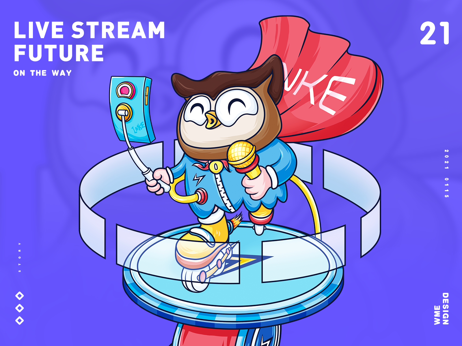 Live stream future affinity designer design illustration live stream owl sing singer wme