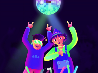 Rocking rhythm-Live stream gift affinity designer animation illustration party rooking wme