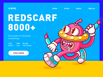 8K Followers illustration red web wme