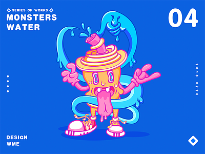Monster series-04water monster illustration wme