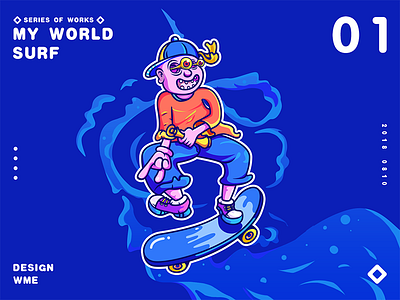 my world-01 surf branding illustration logo logomark logotype wme