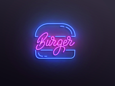 Burger neon lettering