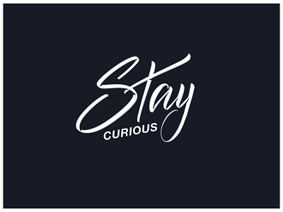 Lettering Logo - Stay Curious branding brush calligraphy clothing design fashion hand lettering handlettering label lettering logo logotype mark packaging script sketch type typography