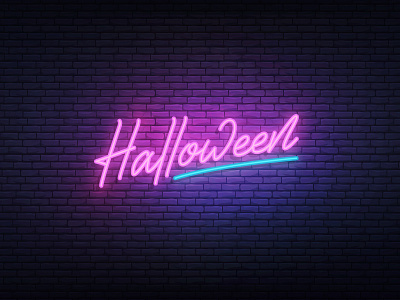 Halloween neon lettering